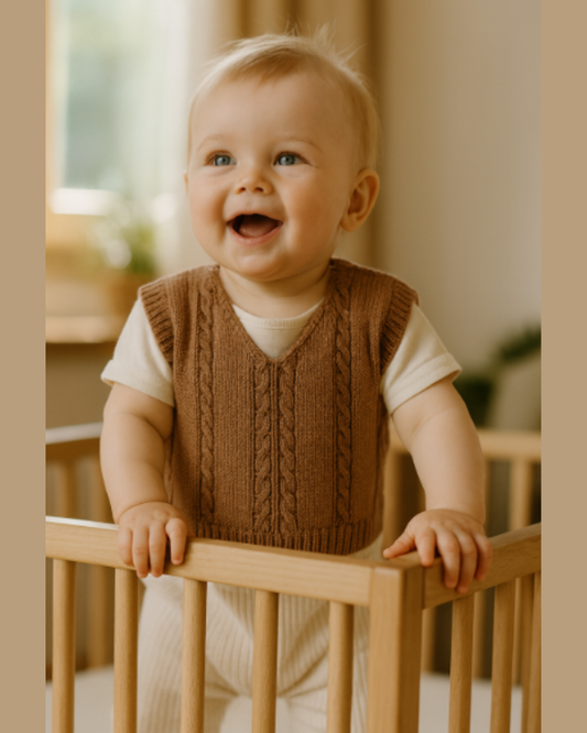 CHASKY - Gilet fatto a mano in baby alpaca 100% o cotone 100%