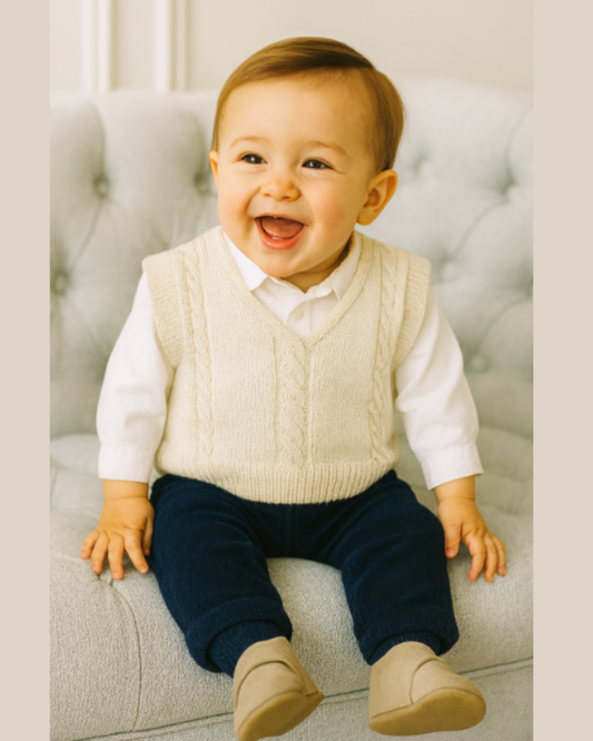 CHASKY - Gilet fatto a mano in baby alpaca 100% o cotone 100%